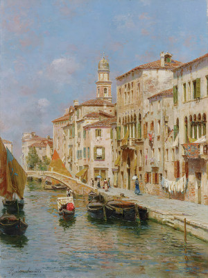 ₴ Репродукция городской пейзаж "Канал в Венеции"