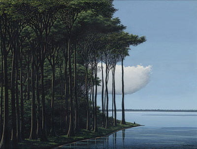 ₴ Репродукция пейзаж "Медитатор, лагуна, облако"