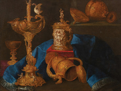 ₴ Репродукция натюрморт известного художника "Натюрморт со столовым серебром"