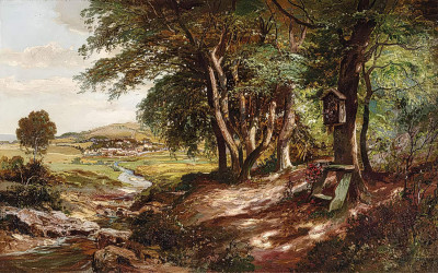 ₴ Репродукция пейзажа известного художника "Ландшафт с ручьем"