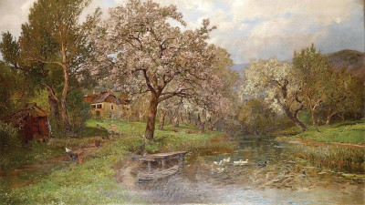 ₴ Репродукция пейзажа известного художника "Большой весенний пейзаж"