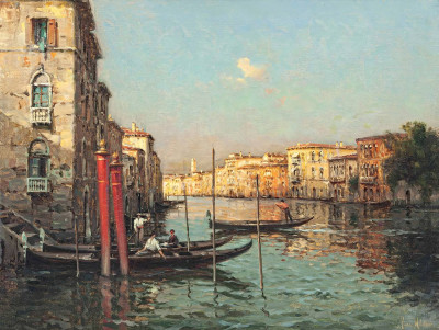 ₴ Репродукція міський краєвид відомого художника "Гондольєри на Гранд-каналі, Венеція"