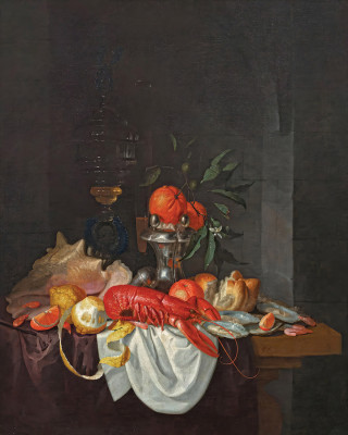 ₴ Репродукція натюрморт "Натюрморт з цитрусовими, устрицями та омарами"