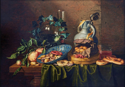 ₴ Репродукция натюрморт "Натюрморт со сладостями и напитками"