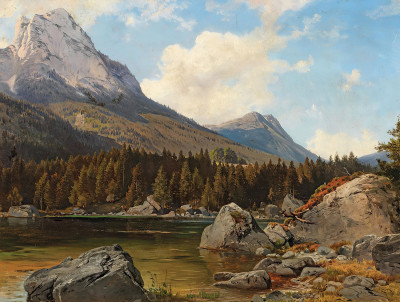 ₴ Репродукція краєвид "Озеро Хінтерзеє у Хохкальтері"