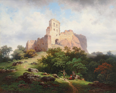 ₴ Репродукція краєвид "Руїни Пауленштайна біля Штампфена в Угорщині"