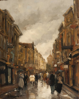 ₴ Репродукция городской пейзаж "Спюйстраат, Гаага"