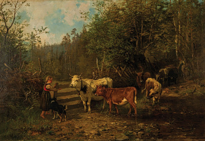 ₴ Репродукция пейзаж "Лесное пастбище"