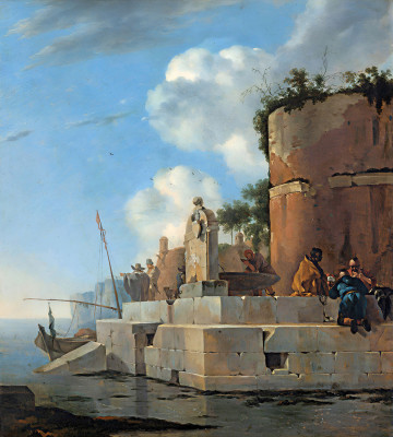 ₴ Репродукция пейзаж "Прибрежные руины в Италии"