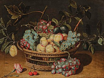 ₴ Репродукция натюрморт "Натюрморт с виноградом"