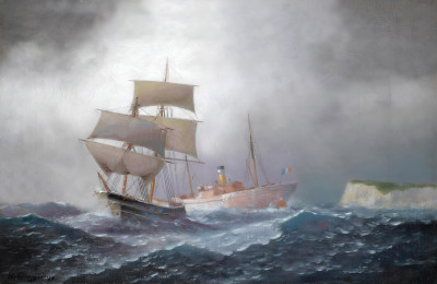 ⚓Репродукция морской пейзаж "Лодки в море"