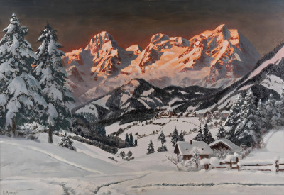 ₴ Репродукция пейзажа известного художника "Горный пейзаж"