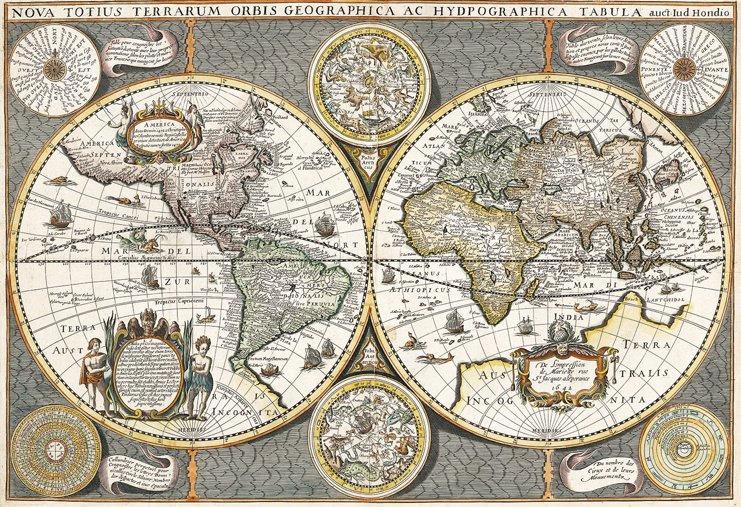 Nova totius Terrarum Orbis Geographica AC Hydrographica tabula карта