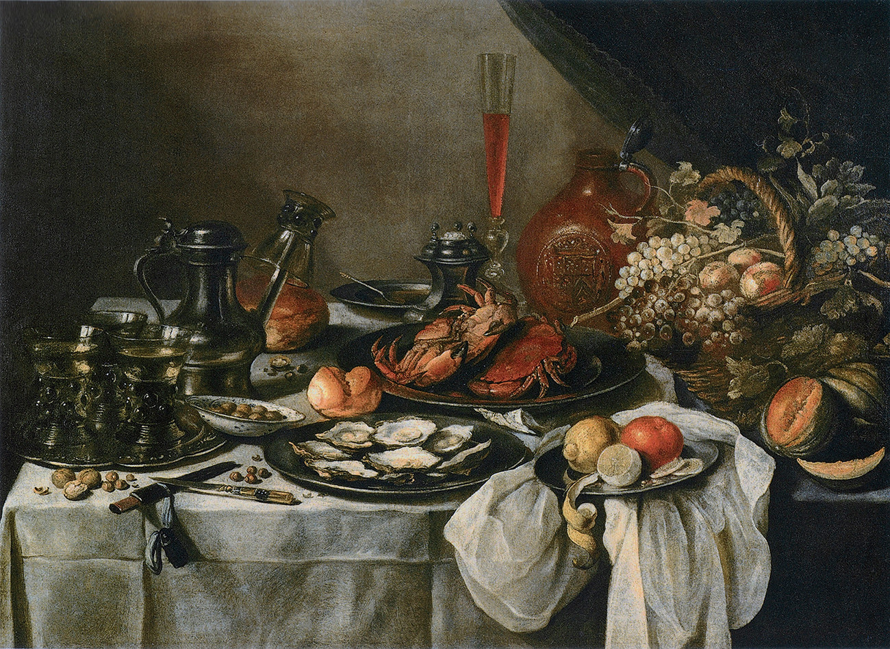 После обеда картина. Георг Флегель картины. Йозеф Плепп натюрморт. Натюрморт с едой. Голландский натюрморт с едой.