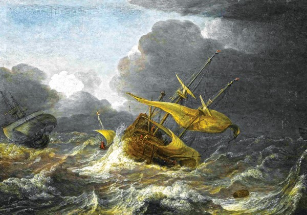 Голландские корабли в шторм